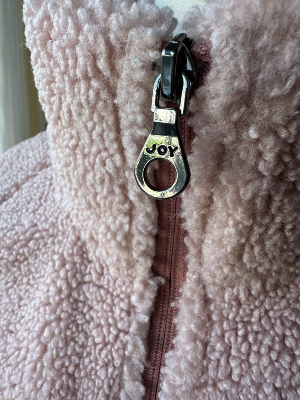 JOY LAB Women’s XL Blush Pink Sherpa Fleece Full Zip Teddy Jacket Cozy - Picture 6 of 13